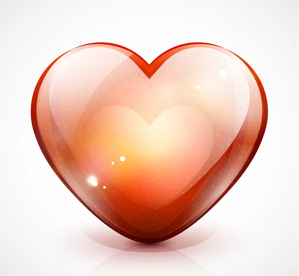 Glossy valentine heart. Vector illustration — Stock Vector