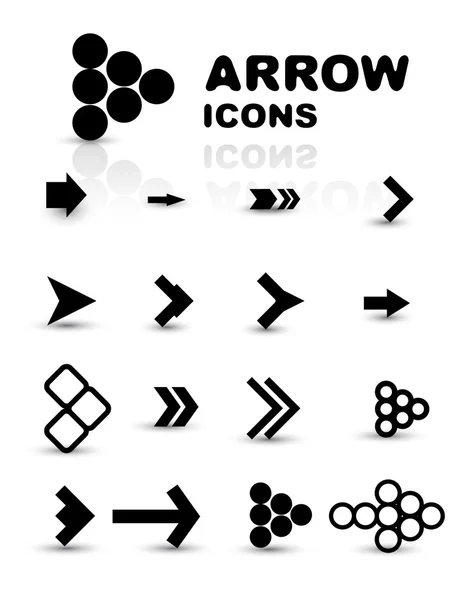 Vector set of black arrow icons — Stock Vector