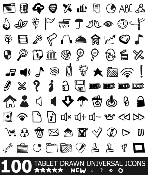 Handgezeichnetes Web-Icon-Set — Stockvektor