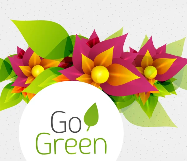 Conception de fleurs abstraites. Concept Go Green — Image vectorielle