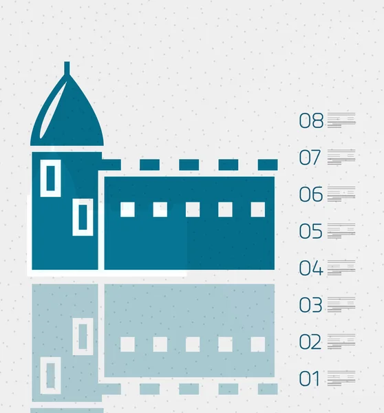 Modèle d'infographie immobilière dans un style rétro — Image vectorielle