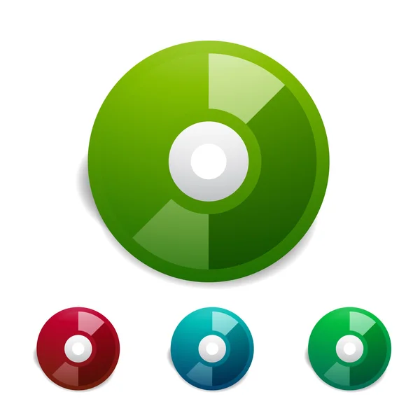 Conjunto de iconos de cd colorido. Vector — Vector de stock