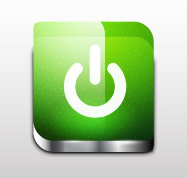 parlak kare güç düğmesi