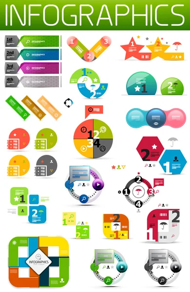 다채로운 종이 infographic 디자인 요소 — 스톡 벡터