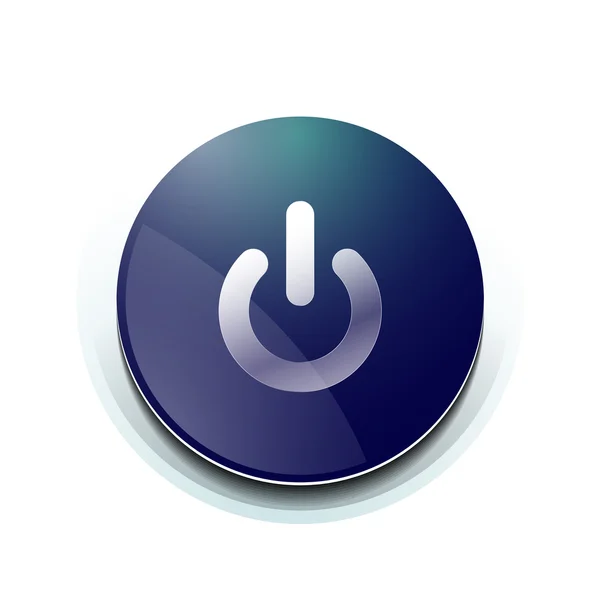 青色の電源ボタンのデザイン — ストックベクタ