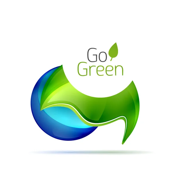 Grünes Blatt modernes Konzept mit Tropfen — Stockvektor