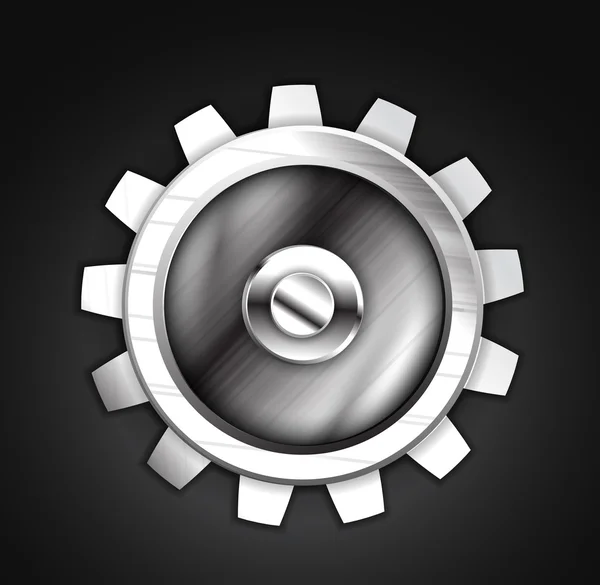 Vector metallic gear icon design — Stock Vector