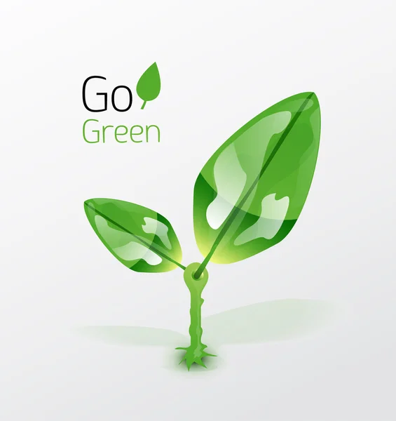 Groene plant met bladeren aard concept — Stockvector