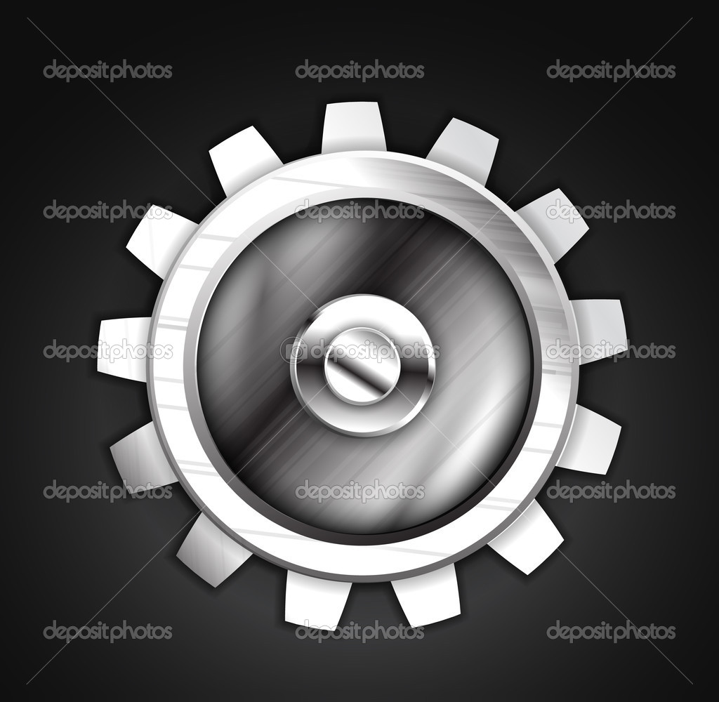 Vector metallic gear icon design