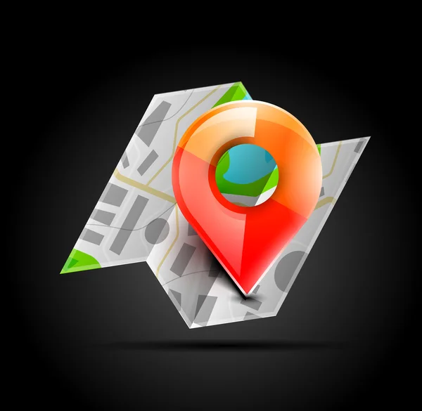 Carte icône de navigation — Image vectorielle