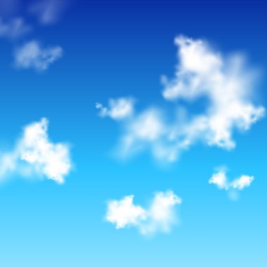 vektör açık mavi gökyüzü beyaz bulutlar ile