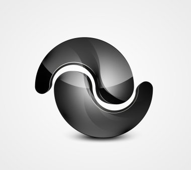 soyut siyah şekil vektör iş simgesi