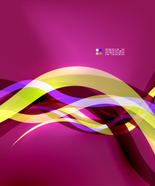 ışık efektleri ile şeffaf renkli dalga hatları