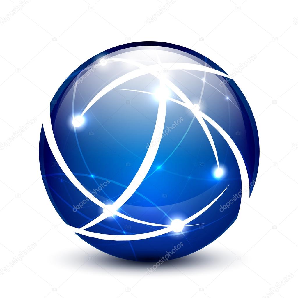 Vector communication globe icon concept