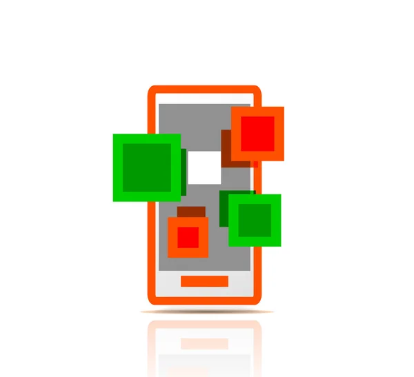 Eenvoudige gestileerde kleurrijke icon - mobiele apps — Stockvector