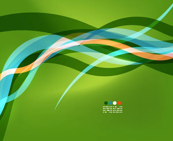 抽象的なデザイン要素 - 緑の波 — ストックベクタ