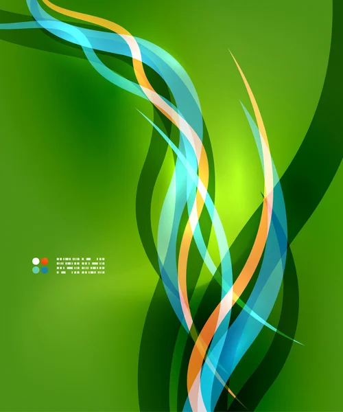 Ondes bleues sur vert — Image vectorielle