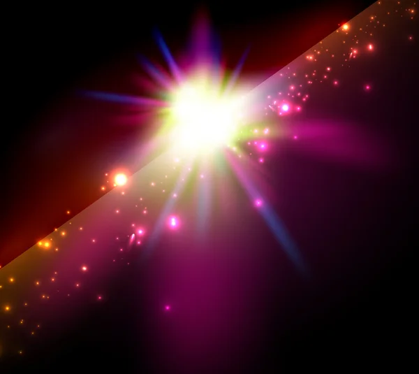 抽象の光沢がある星をベクトル/空間の背景 — ストックベクタ