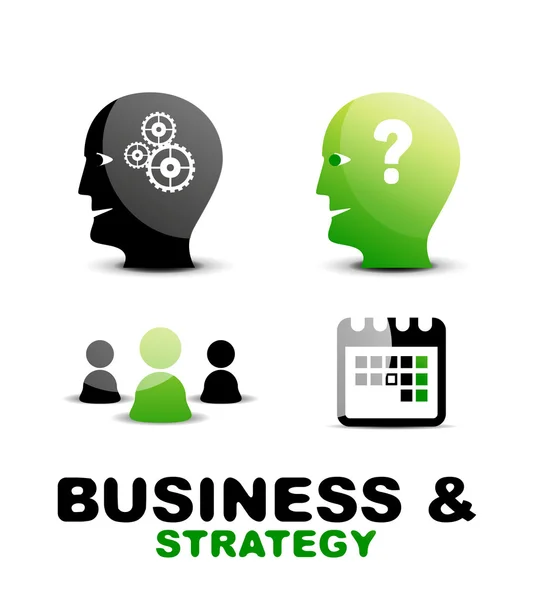 Conjunto de ícones de negócios e estratégia modernos — Vetor de Stock