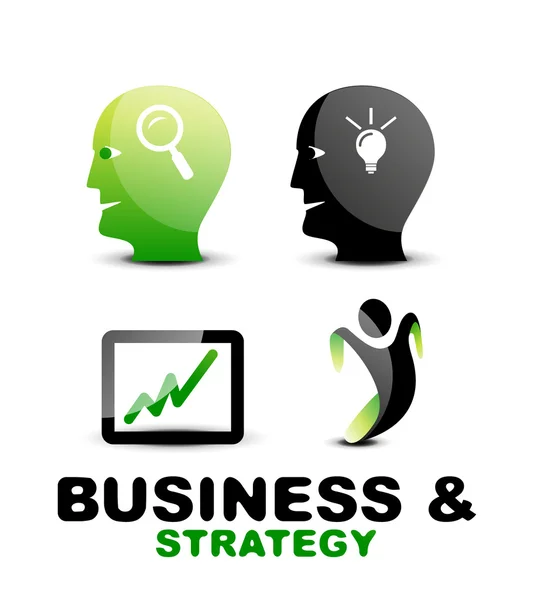 Moderne business en strategie pictogrammenset — Stockvector