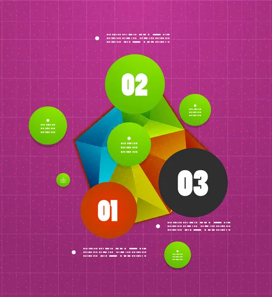 Infographics geometrik adımları seçeneği afiş — Stok Vektör