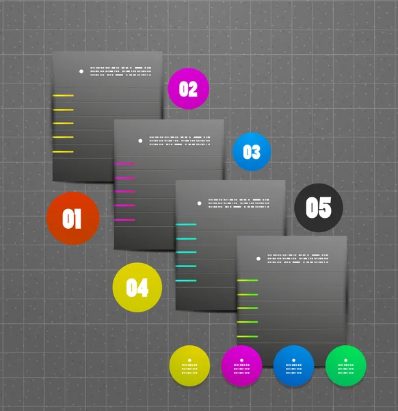 Kleurrijke lint infographic stappen optie banners — Stockvector