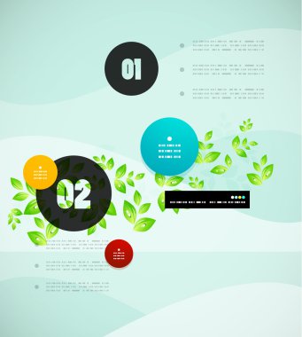 yaprak doğa infographics modern şablonu