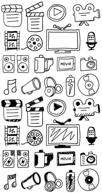 elle çizilmiş film doodles