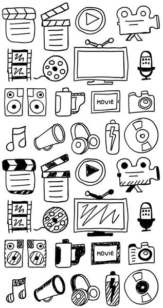 Hand drawn movie doodles — Stock Vector