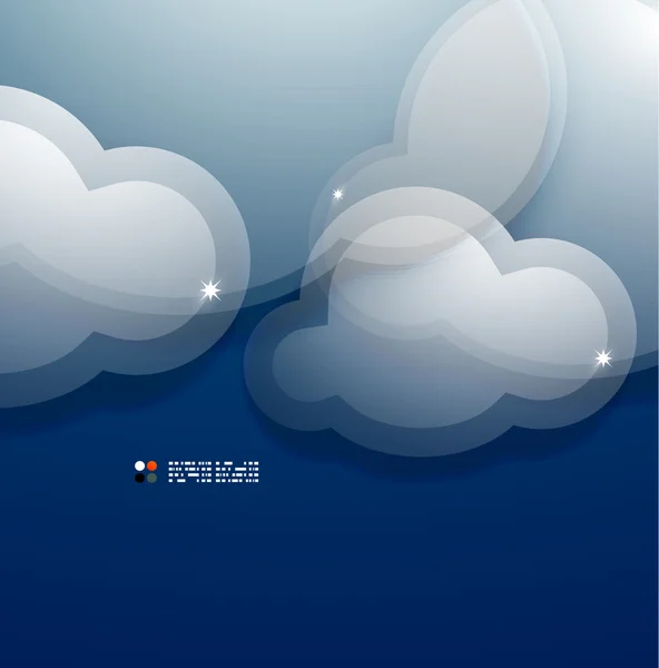 Vidrio 3d nubes vector plantilla — Vector de stock