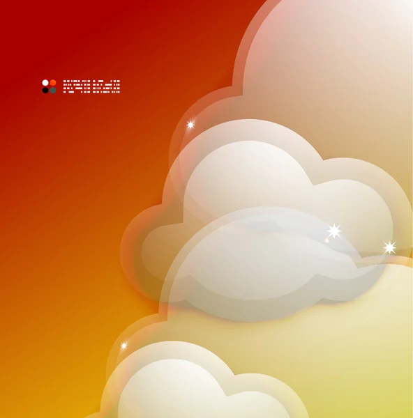 Vidrio 3d nubes vector plantilla — Vector de stock