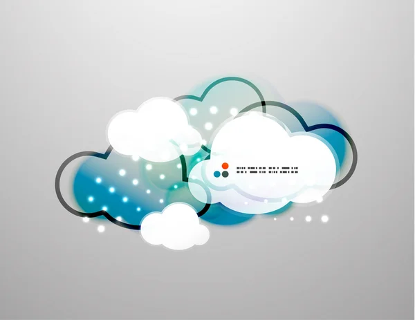 Vektor Wolken Technologie Design — Stockvektor