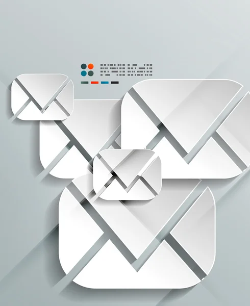 Diseño de sobres de papel 3d — Vector de stock