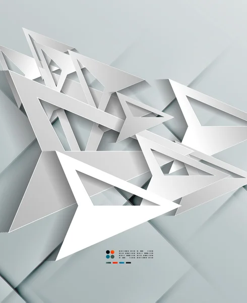 Triangle arrow 3d paper design — Stock Vector