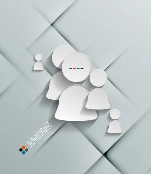 Ilustração do ícone de usuário de adesivo branco — Vetor de Stock