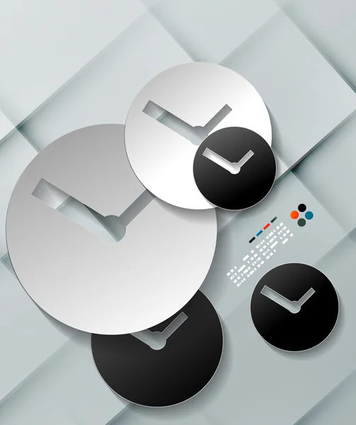 Vektör zaman kağıt modern Saat tasarımı — Stok Vektör