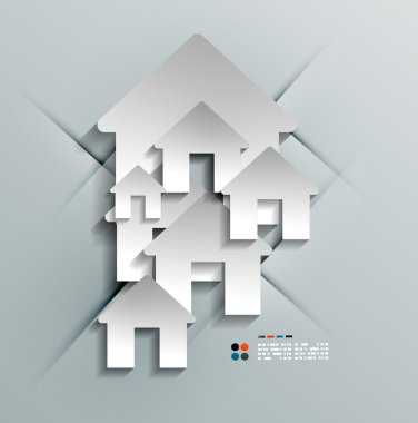 Vektör 3d kağıt house / ev modern tasarım
