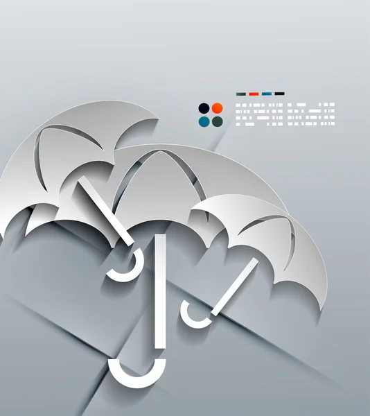 Parapluie vectoriel en papier 3d design moderne — Image vectorielle