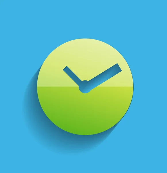 Time clock icon modern flat design — Stock Vector