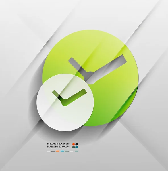 Vector tijd moderne klok ontwerp voor een papieren — Stockvector