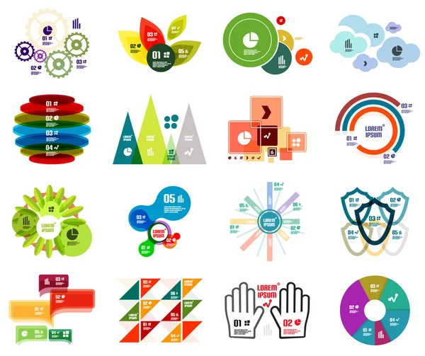 Conjunto de modelos modernos de design infográfico — Vetor de Stock