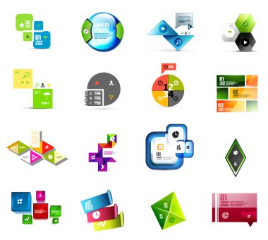 soyut geometrik afiş kümesi