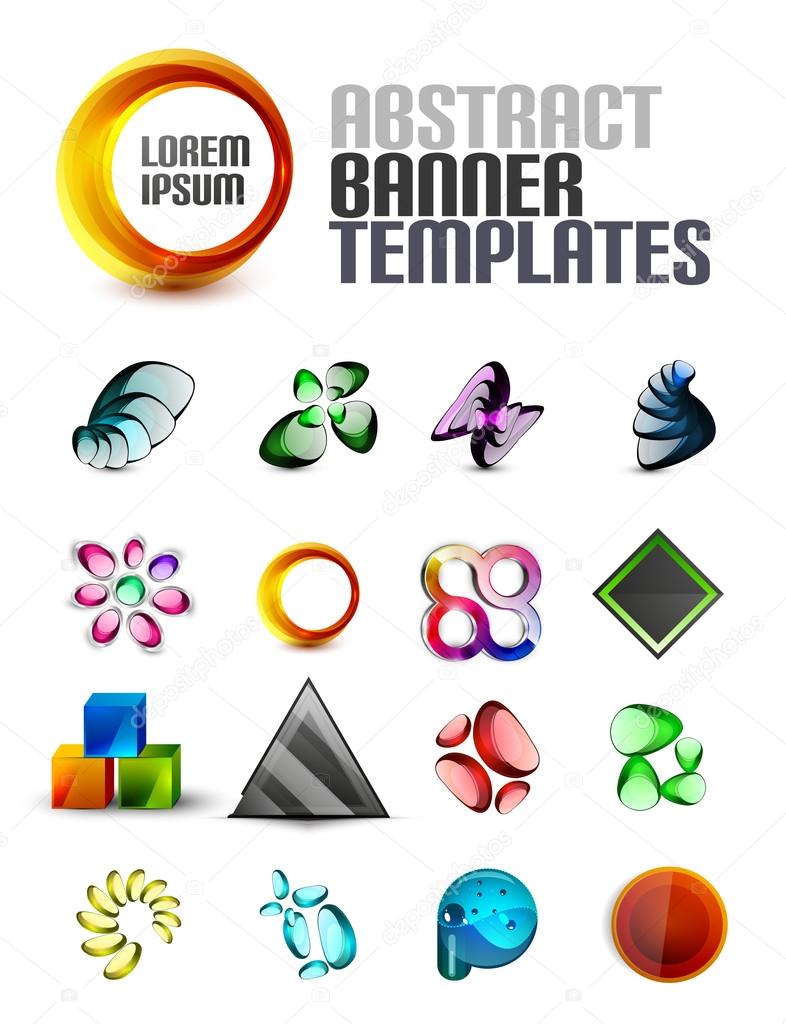 Vector set of abstract banner shapes