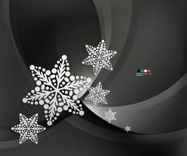 Fondo de copo de nieve de onda de Navidad abstracto — Archivo Imágenes Vectoriales