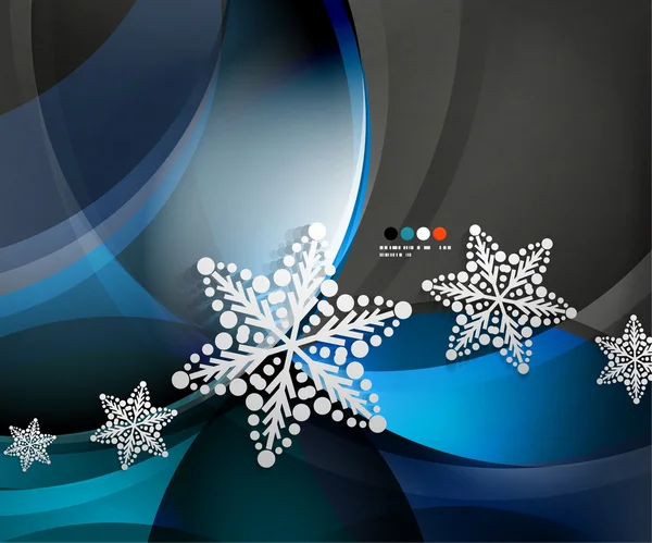 Abstract Christmas wave snowflake background — Stock Vector