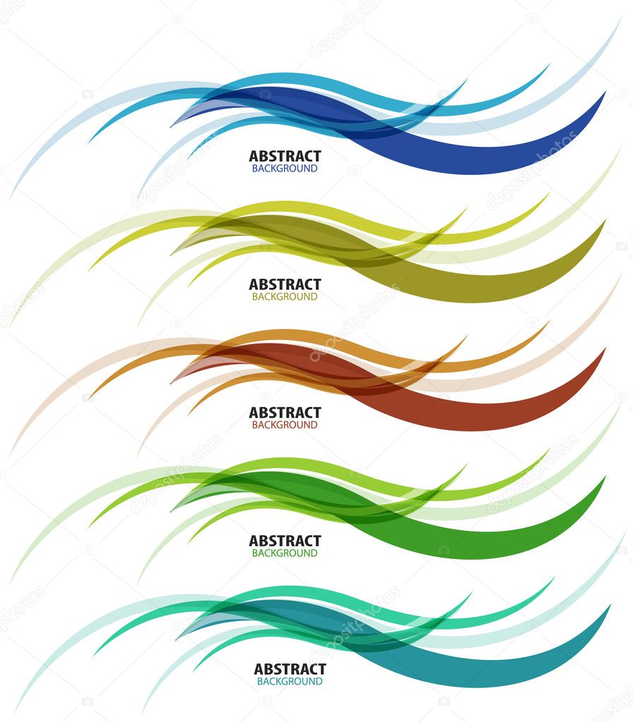 Abstract background colorful business wave line set