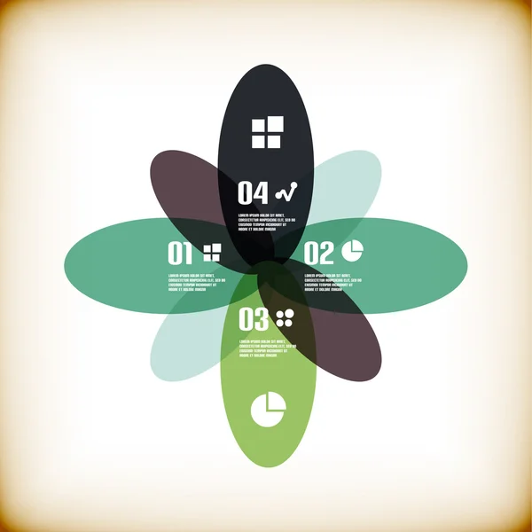 Modèle infographique de fleurs vintage — Image vectorielle