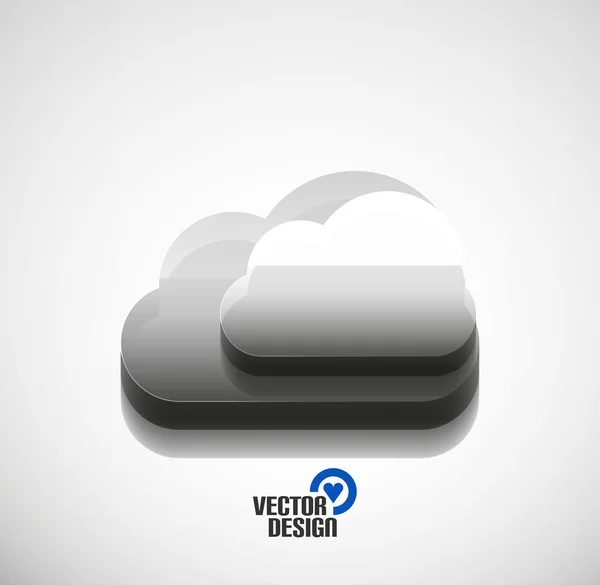 3D vektor cloud computingu koncept ikonu — Stockový vektor