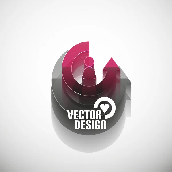 Vector 3d brilhante seta círculo oi-tech conceito — Vetor de Stock