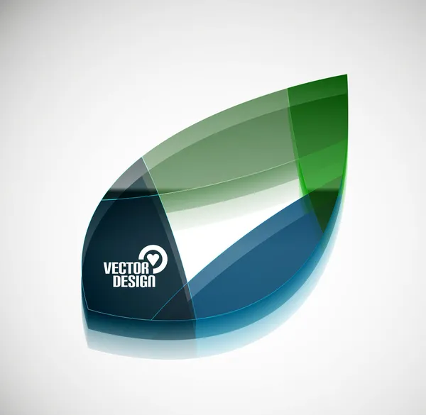 Vektoros 3D-s zöld fényes levél — Stock Vector